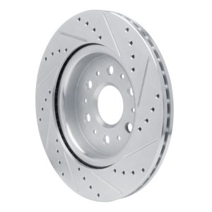 Buick Enclave Brake Rotor (1) - Rear Left - R1 Concepts - Drilled & Slotted - Silver - `17-`25